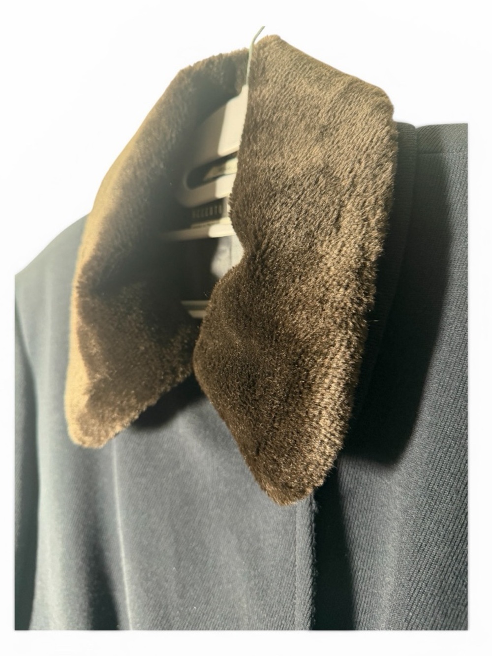 Vintage Italian Navy Wool Blend Jacket with Faux Fur Collar - Picture 8 of 8